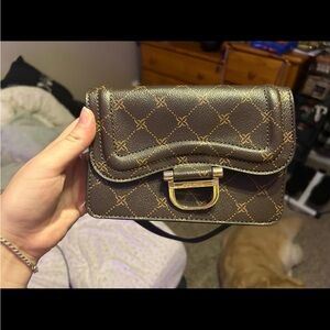 Brown Patterned Crossbody Bag